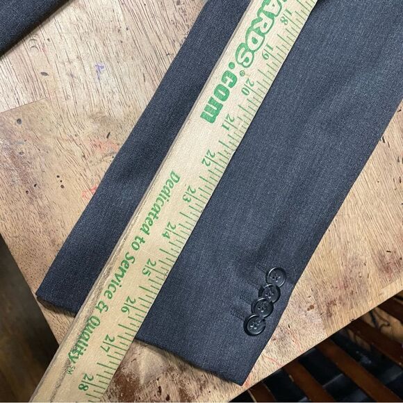 Banana Republic Blazer Men 44R‎ Tailored Slim Fit Wool Blend Charcoal Jacket - Picture 6 of 9